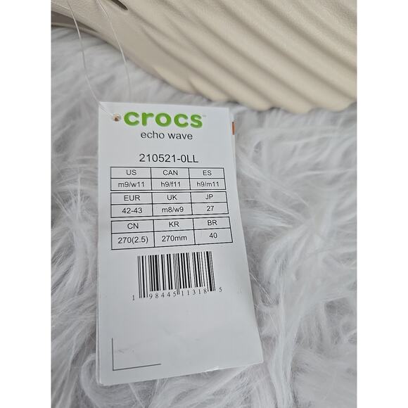 Crocs Echo Wave Almond Tint 210521-0LD Men's 9 Women's 11 New Slip On Comfort - Picture 8 of 9